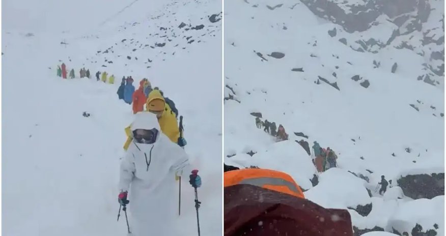 Güclü qar səbəbindən alpinistlər Everestdə qalıblar