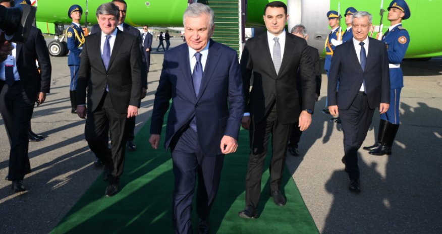 Özbəkistan Prezidenti Şavkat Mirziyoyev Azərbaycanda səfərdədir