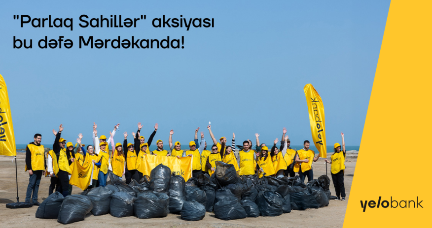 Yelo komandası Mərdəkan çimərliyində təmizlik aksiyası həyata keçirib