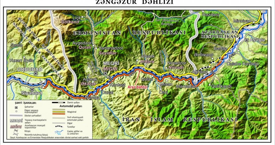 Карта Зангезурского коридора