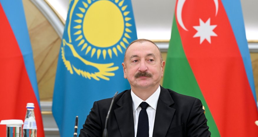 Prezident Qazaxıstana səfəri ilə bağlı paylaşım edib - Video