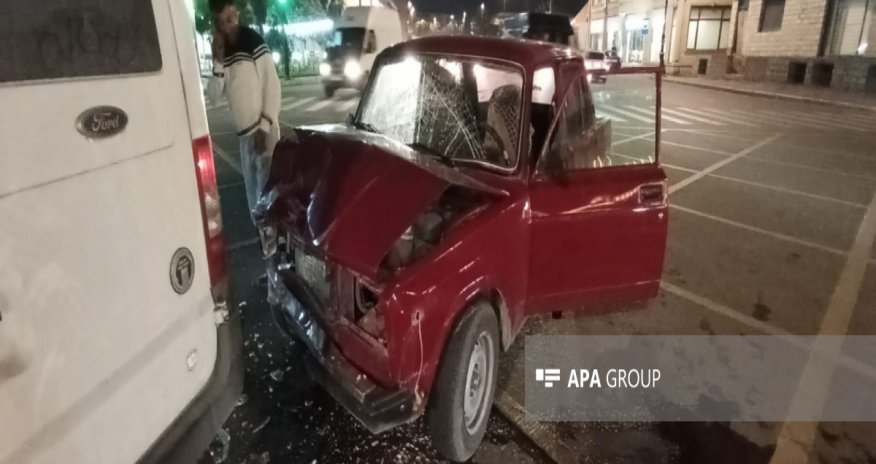 Gəncədə yük maşını ilə minik maşını toqquşub, xəsarət alanlar var