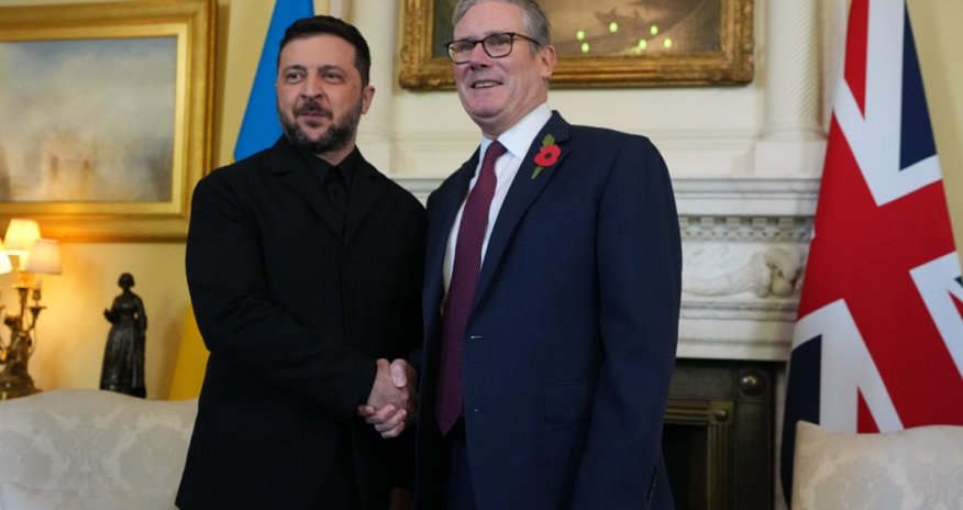 
Ukrayna və Britaniya liderləri görüşüb