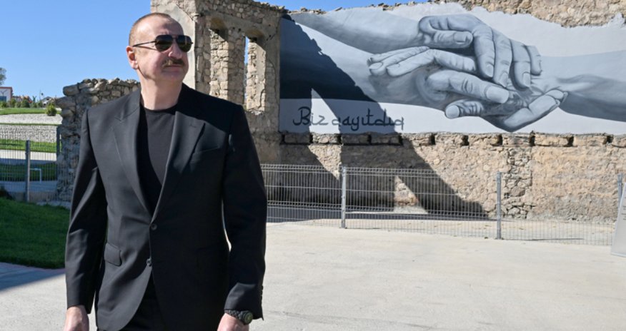 Əliyev Cəbrayıl rayonunun Horovlu kəndinin birinci mərhələsinin açılışında iştirak edib