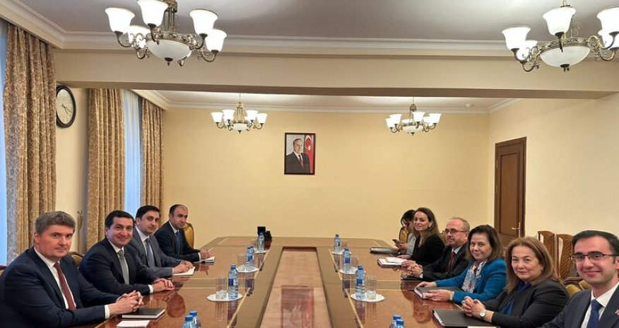 Türkiyəli nazir müavini Hikmət Hacıyev və Xələf Xələfovla görüşüb