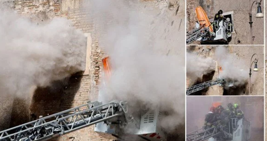 Romada tarixi qüllə çöküb - 4 yaralı var