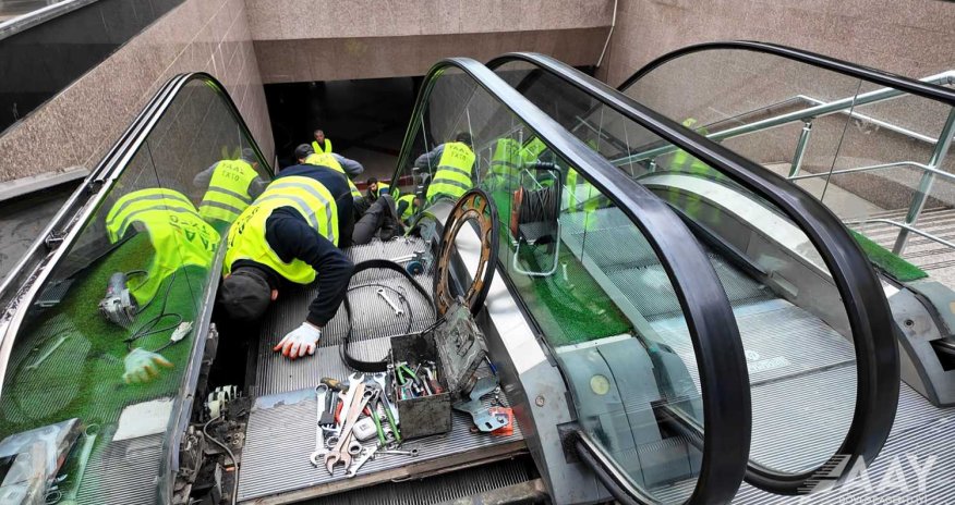 Bakıda piyada keçidlərində eskalatorlar təmir olunur