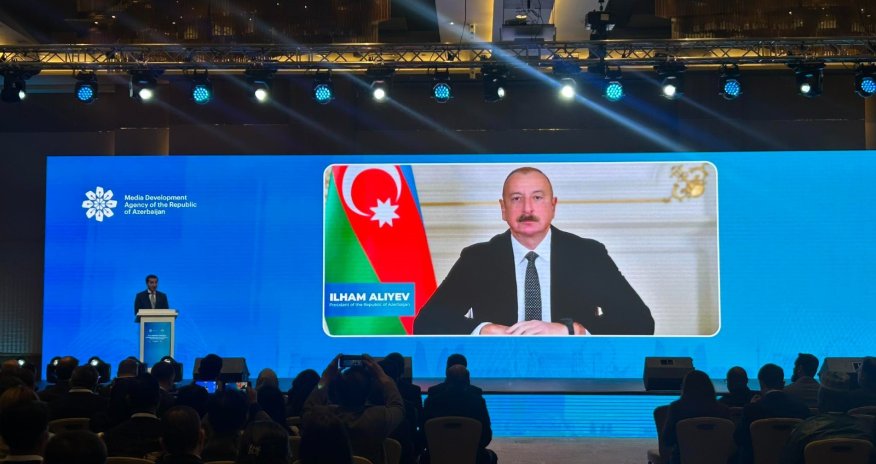 Aliyev urges stronger information security in message to D8 Media Forum