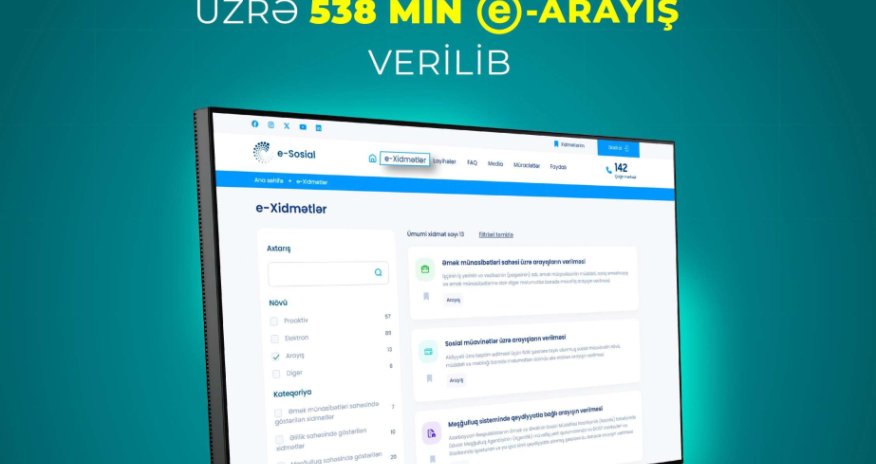 Bu ilin on ayında 538 min elektron arayış verib