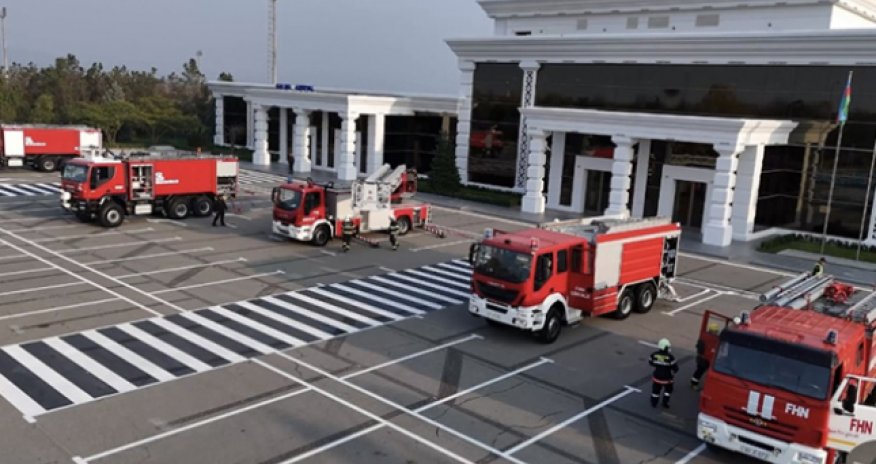 МЧС провело пожарные учения в Габалинском аэропорту