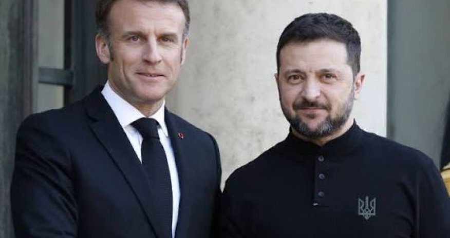 Makron Zelenski ilə telefon danışığı aparıb