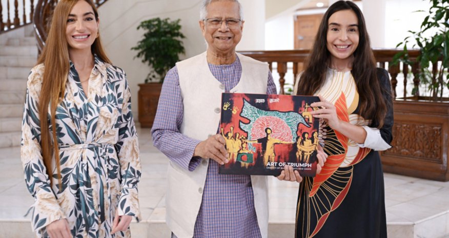 Leyla və Arzu Əliyevalar Dəkkədə Banqladeşin müvəqqəti hökumətinin Baş müşaviri ilə görüşüblər