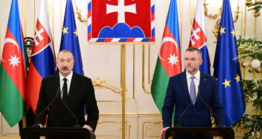 Президенты Азербайджана и Словакии выступили с заявлениями для прессы