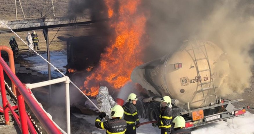 Qazaxda yanacaq daşıyan avtomobildə yanğın olub, bir nəfər ölüb