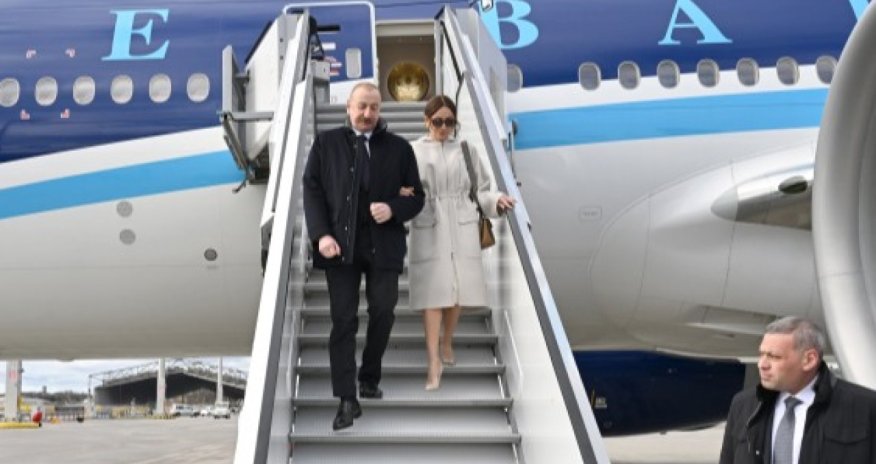 İlham Əliyev xanımı ilə birlikdə Almaniyaya səfər edib