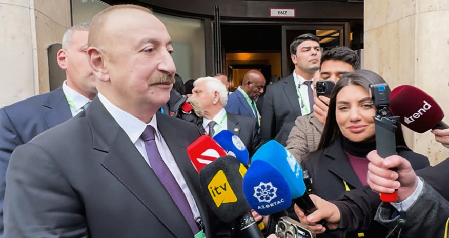 Prezident Münxendə yerli televiziya kanallarına müsahibə verib - Video