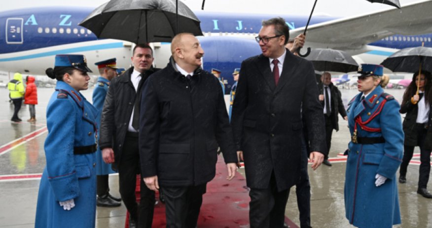 На страницах президента Азербайджана в соцсетях размещен видеоролик о визите в Сербию