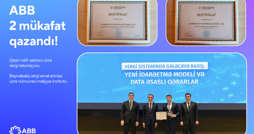 BB Dövlət Vergi Xidmətinin 2 mükafatını qazandı