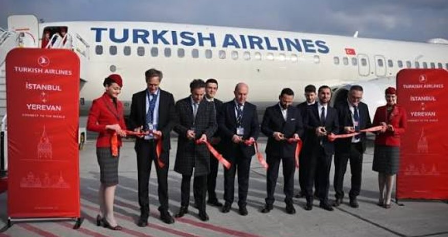Первый рейс Turkish Airlines из Стамбула в Ереван