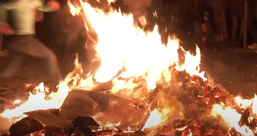 Mingəçevirdə bayram tonqalı yanğına səbəb oldu