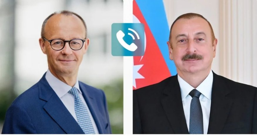 Əliyev Almaniya Kansleri Fridrix Mertslə Yaxın Şərqi müzakirə edib