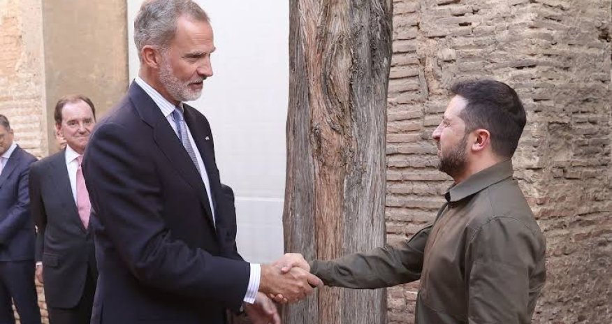 VI Felipe Madriddə Zelenskini qəbul edib