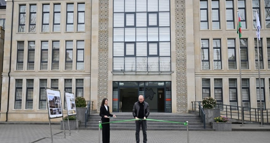 Президент Ильхам Алиев принял участие в открытии нового здания Европейского лицея в Шамахы