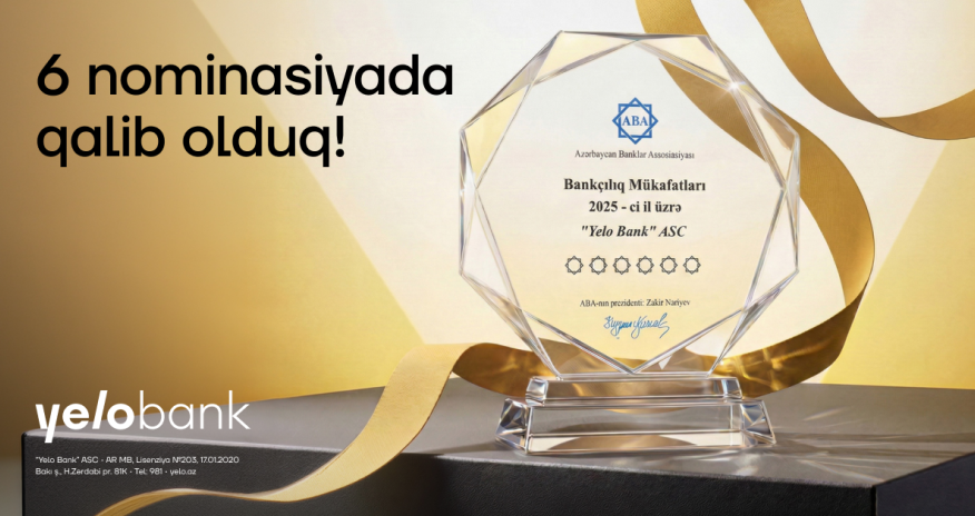 Yelo Bank 6 nominasiya üzrə qalib seçildi