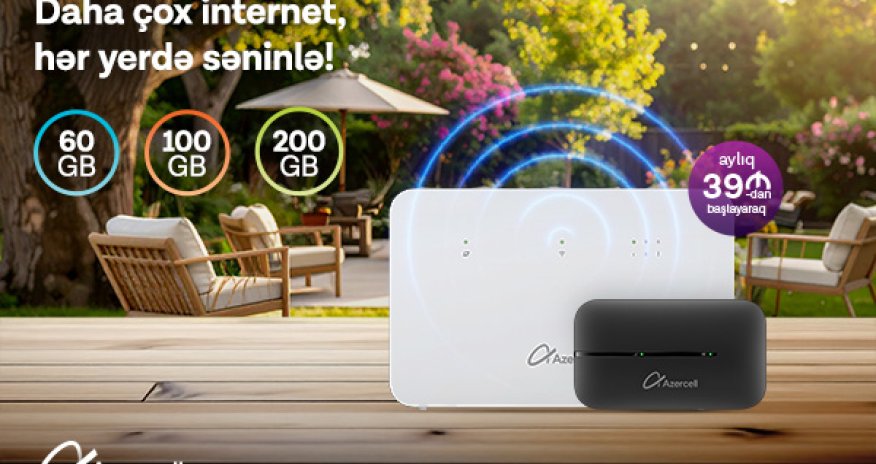 Оставайтесь онлайн с решениями &laquo;MiFi&raquo; и &laquo;Wi-Fi&raquo; от Azercell!