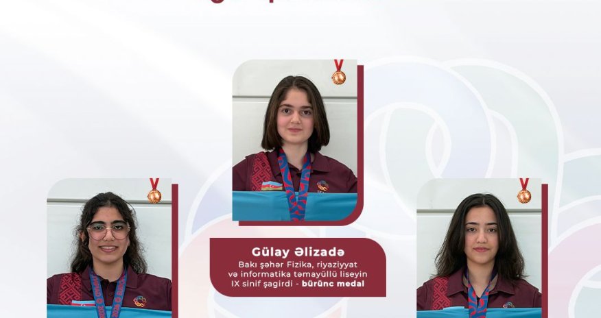 Azərbaycanlı məktəbli qızlar Avropa riyaziyyat olimpiadasında üç bürünc medal qazanıb
