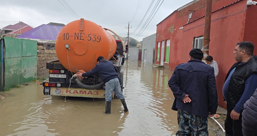 Abşeronda yağışın fəsadları aradan qaldırılır