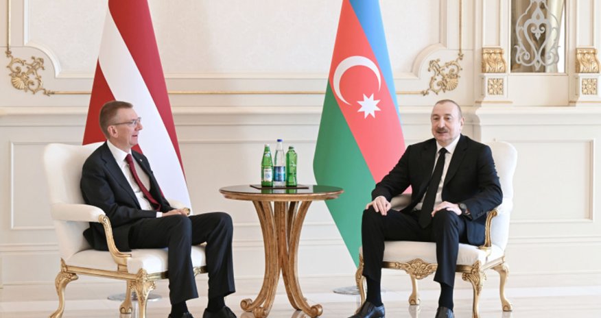 Prezidentin sosial şəbəkə hesablarında Edqars Rinkeviçslə görüşü ilə bağlı paylaşım edilib - Video