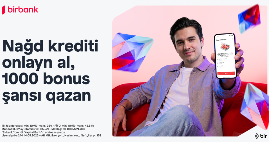 Apply for an online cash loan with Birbank and get a chance to win 1000 bonuses