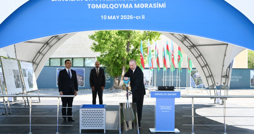 Prezident Zəngilan şəhərində sakinlərlə görüşüb, "Zangilan City Park Hotel"in təməlini qoyub