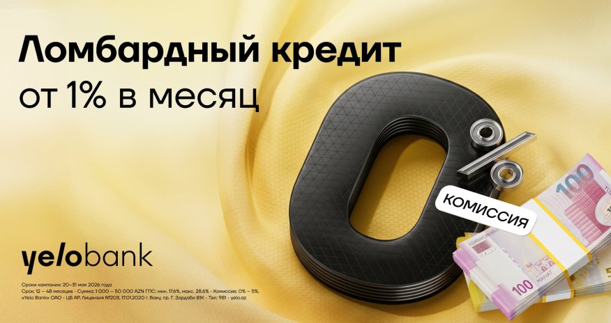 Yelo Bank запускает кампанию по кредитам под залог золота с 0% комиссии