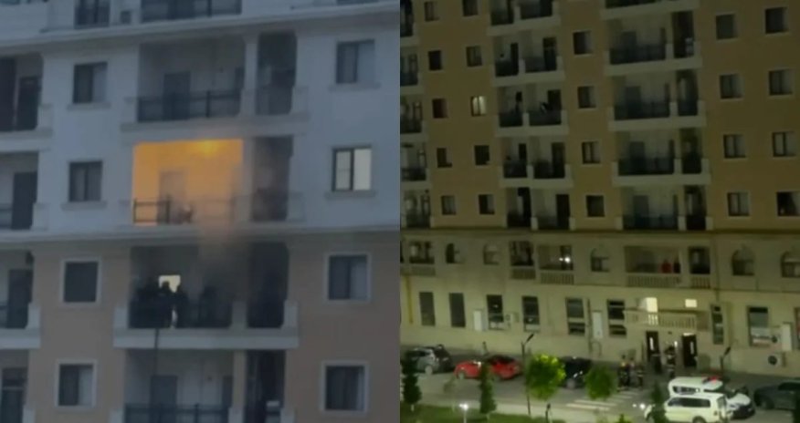 Sumqayıtda çoxmərtəbəli yaşayış binasında yanğın olub
