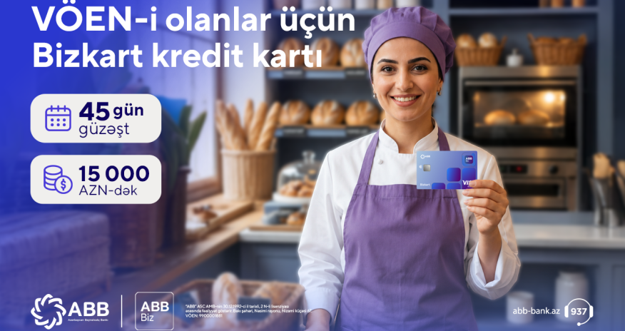 ABB-dən kiçik sahibkarlara böyük imkanlar
yaradan biznes kartı