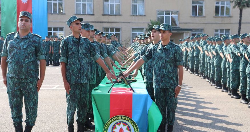 Gənc əsgərlərin andiçmə mərasimi keçirilib