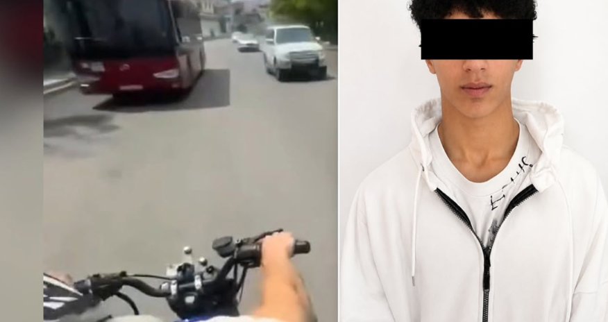 В Баку задержали мотоциклиста за грубое нарушение ПДД