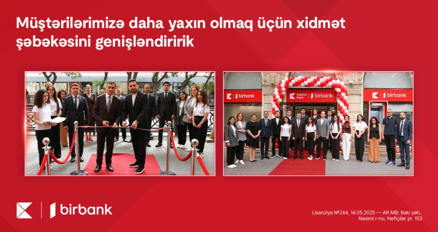Kapital Bank 116 filial, 51 şöbə və 1274 ATM ilə ölkənin ən böyük xidmət şəbəkəsinə malik bankıdır