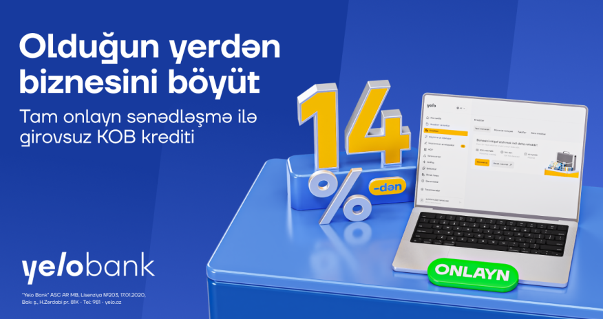 Online business loans of up to 300,000 manats with no collateral and no bank visits!