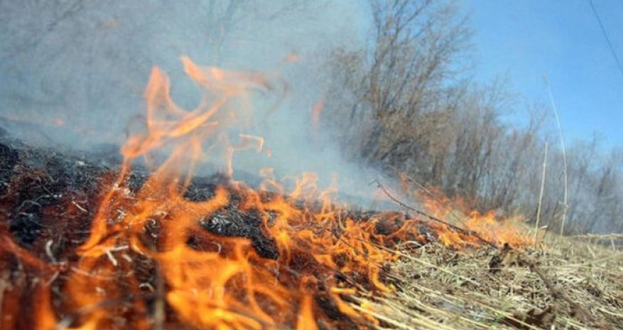 В Агдаме на заминированной территории произошел пожар