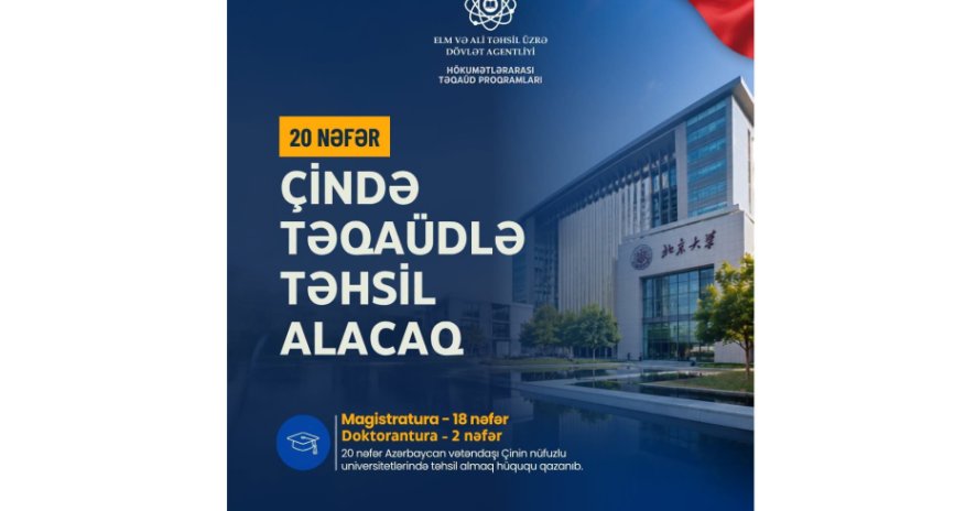 İyirmi Azərbaycan vətəndaşı Çində təqaüd proqramı çərçivəsində təhsil alacaq