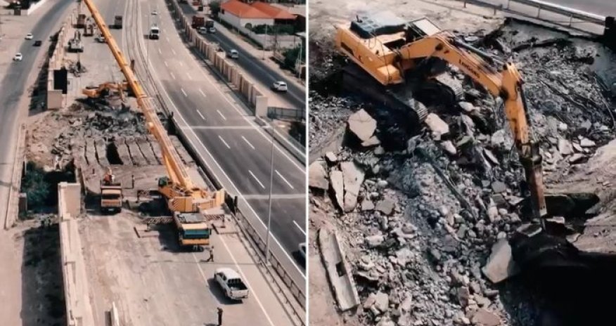 Qobustan qəsəbəsində daha bir körpünün söküntüsünə başlanılıb