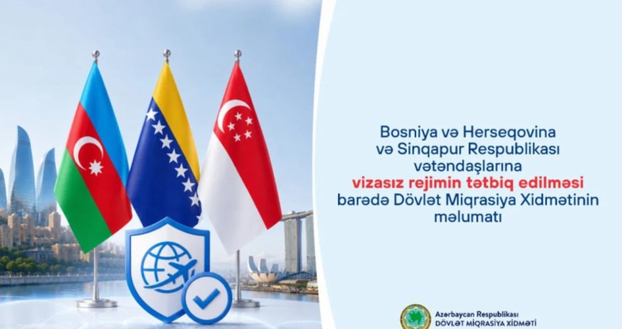 Azərbaycan Bosniya və Herseqovina, Sinqapur vətəndaşları üçün birillik vizasız rejim tətbiq edib