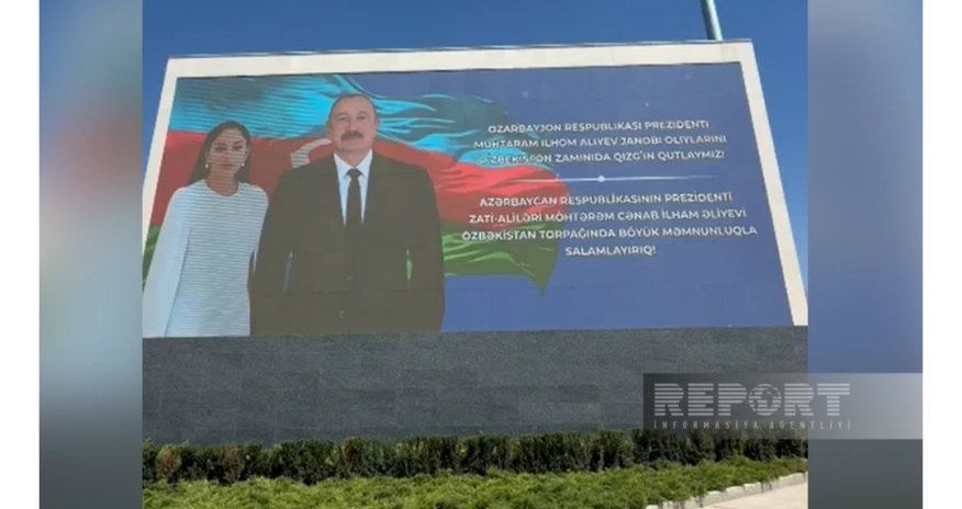 Daşkənddə İlham Əliyevin dövlət səfəri ilə bağlı qarşılanma bannerləri yerləşdirilib