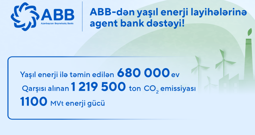 ABB-dən yaşıl enerji layihələrinə agent bank dəstəyi!