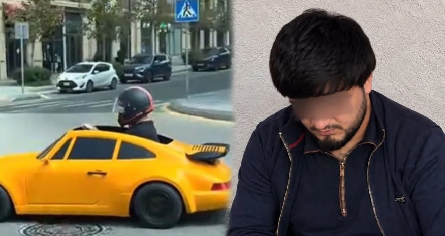 
Əsas yolda oyuncaq maşın sürən şəxs məsuliyyətə cəlb edilib