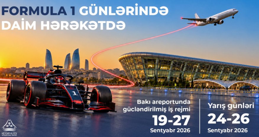 Bakı Aeroportu Formula 1 ərəfəsində gücləndirilmiş iş rejimində fəaliyyət göstərəcək