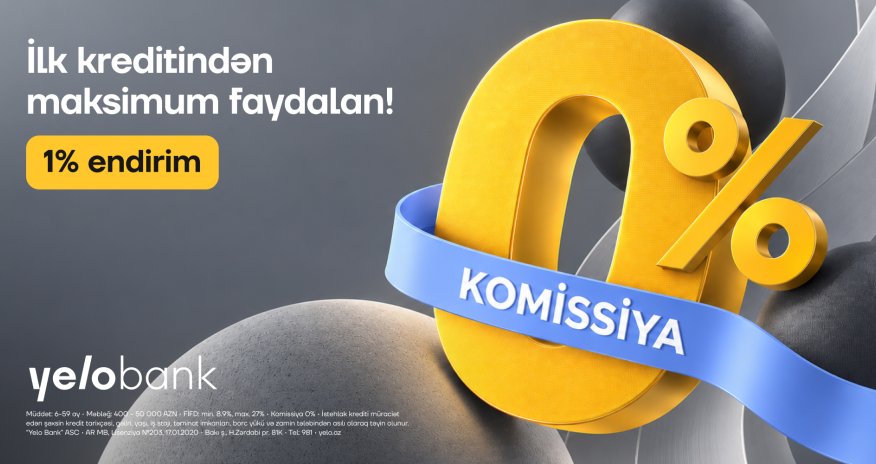 1% discount and 0% commission on your first loan application!